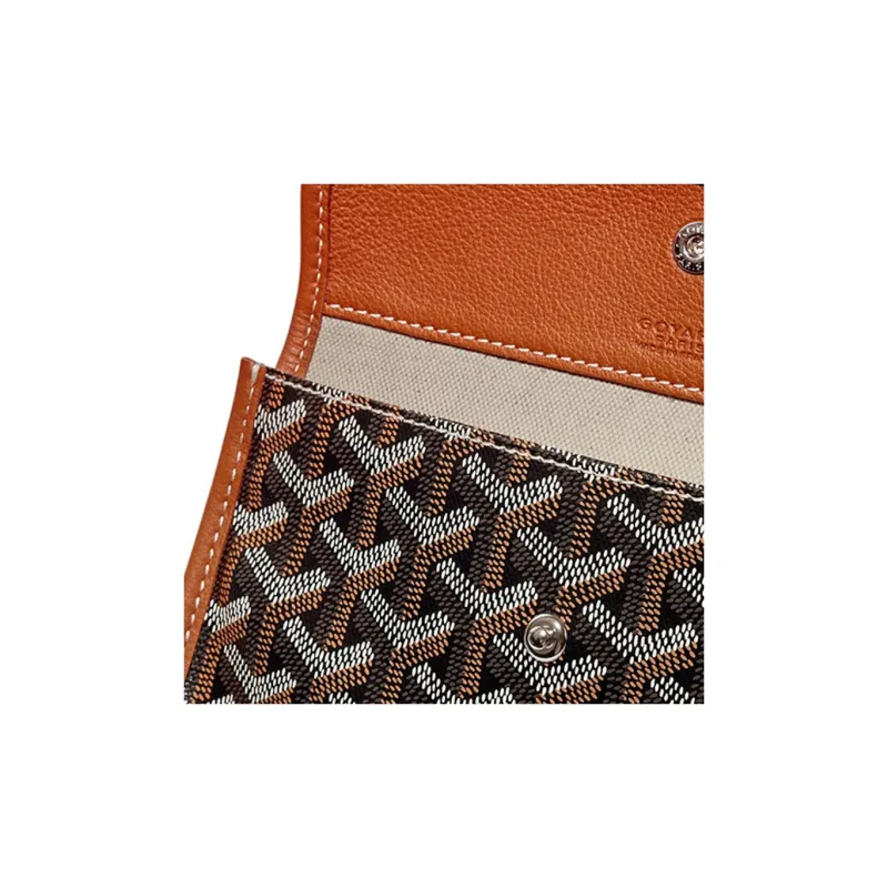 GOYARD Bohème Hobo Canvas With Leather Shoulder Bag Combo Bag Shoulder Bags Women's Tan With Orange Small Heart Design-5