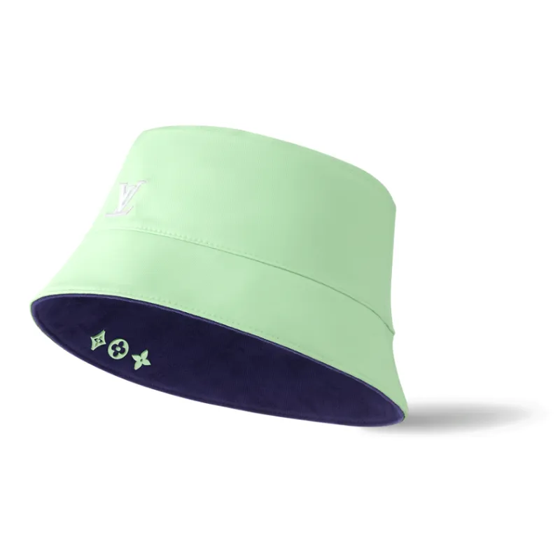 LOUIS VUITTON Cotton Polyester Bucket Hats Unisex Green-1