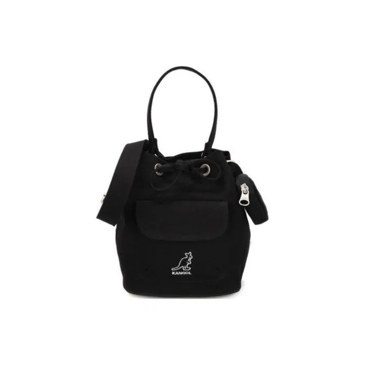 KANGOL Canvas Canvas Bag Bucket Bag Handbag Unisex Black-0