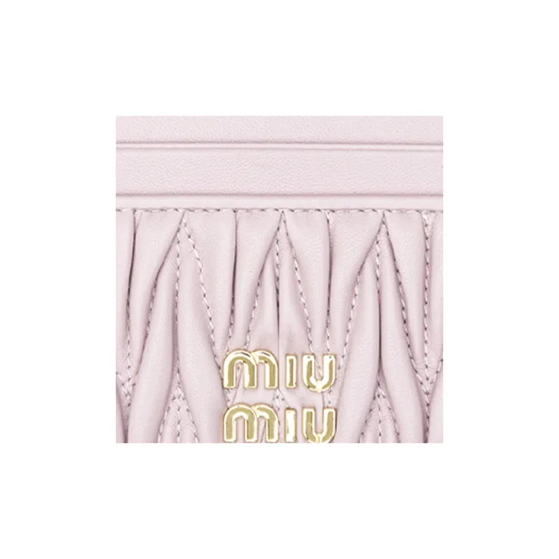 MIU MIU MatelasséMaritime Nappa Leather Card Holder Women's Light Pink-2