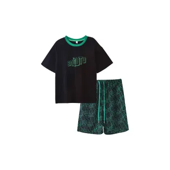 Fun Rabbit Pajama Set Men's Meteorite Black