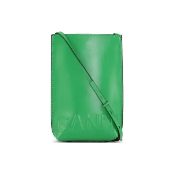 GANNI Banner Leather Shoulder Bag Crossbody Bag Small Size Women's Green
