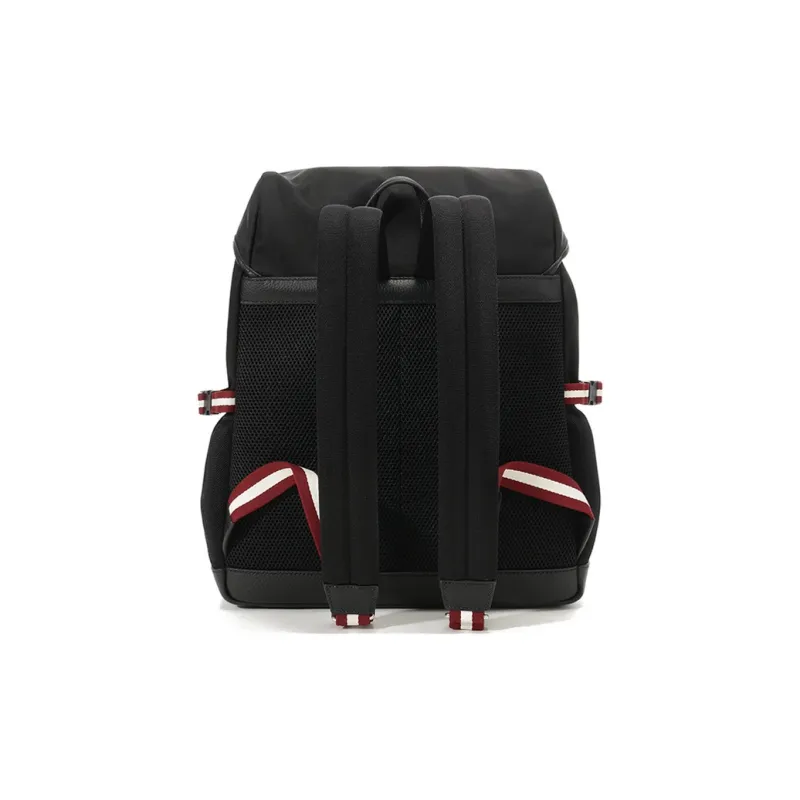 BALLY Fabric With Leather Backpack Men's Black-3