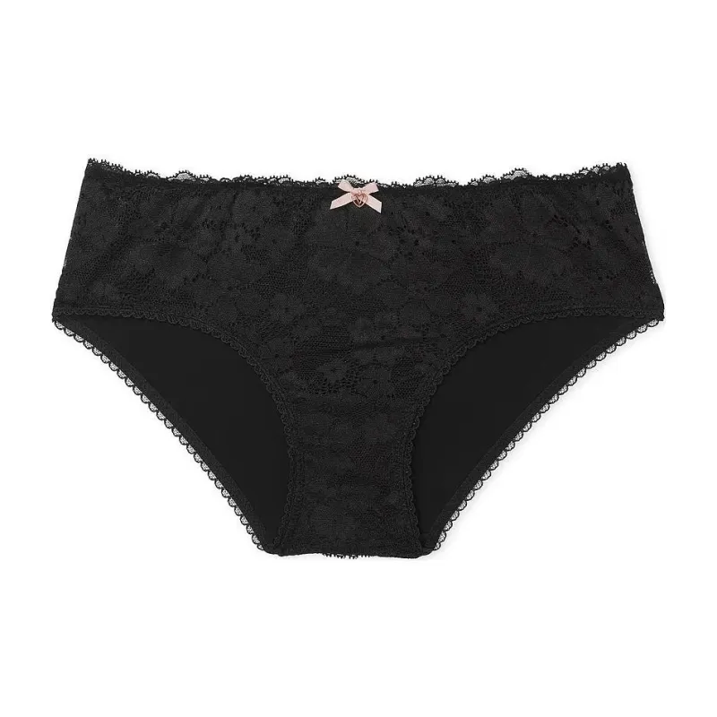 Victoria's Secret BODY BY VICTORIA Lace-Front Hiphugger Panty/Black Underpants Women's 1 Pack Black-0