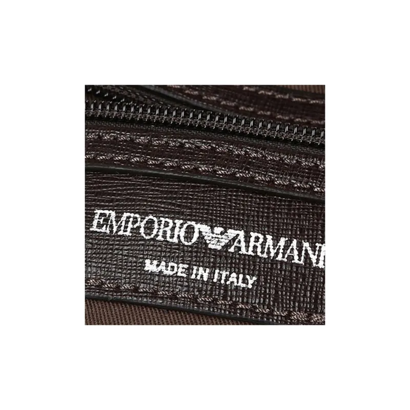 EMPORIO ARMANI Leather Messenger Bag, Shoulder Bag, Crossbody Bag Men's Khaki-4