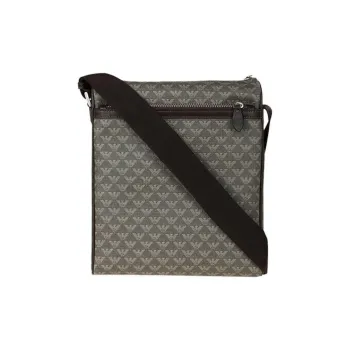 EMPORIO ARMANI Leather Messenger Bag, Shoulder Bag, Crossbody Bag Men's Khaki