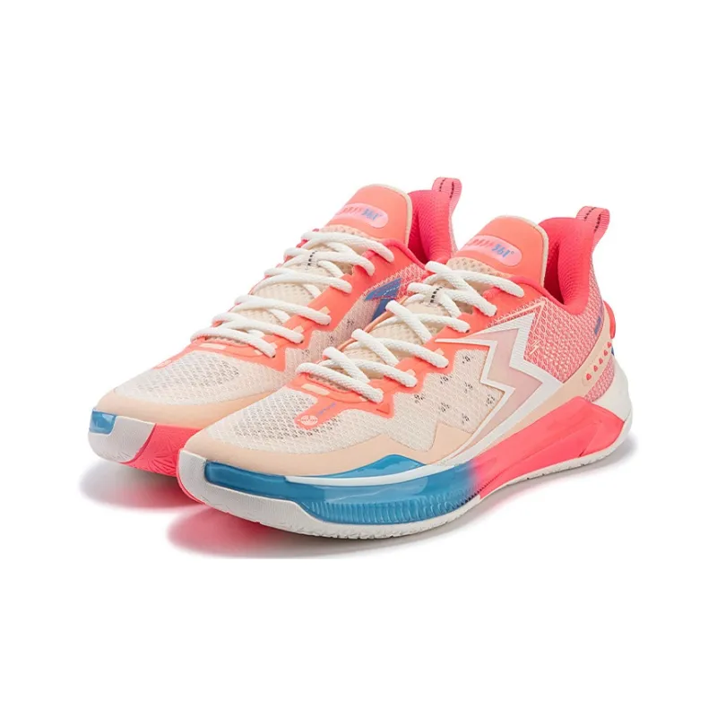 361° BIG3 5.0 Quick Basketball Shoes Unisex Low Top Feather White/Smoothie Peach-2