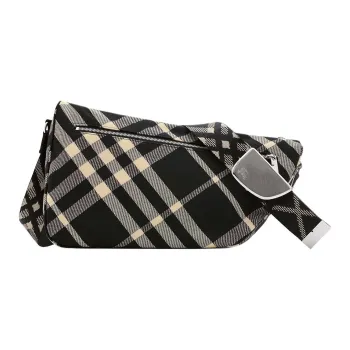 Burberry Cotton Blend Jacquard Fabric With Polyester Messenger Bag, Crossbody Bag, Shoulder Bag Men's Black