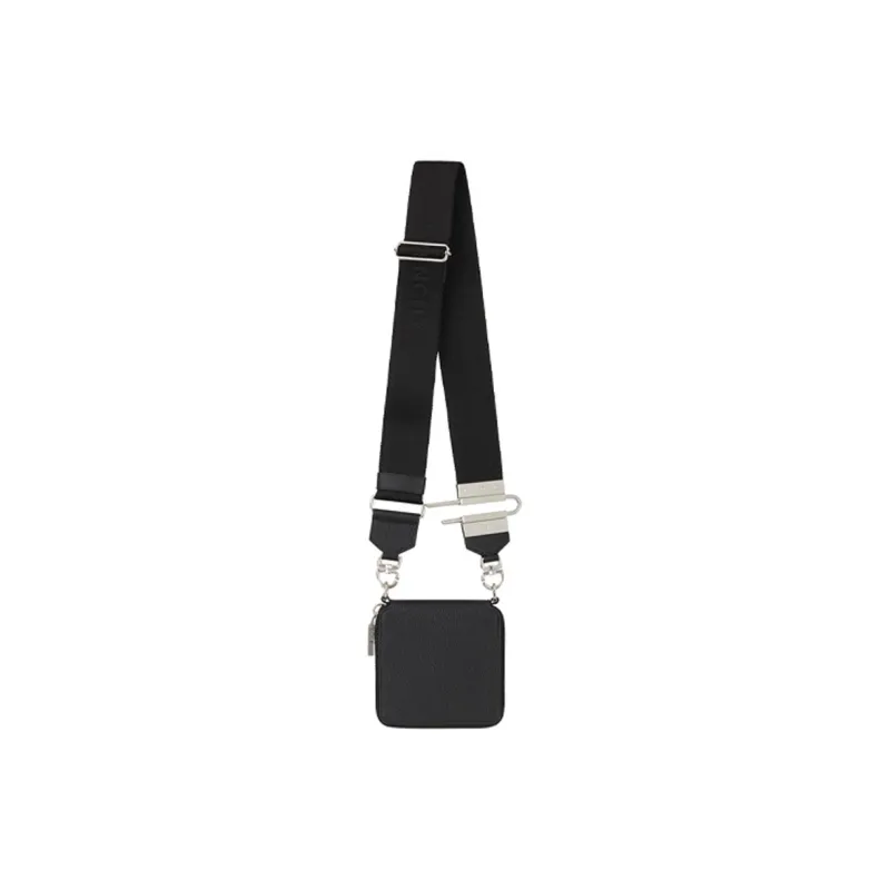 GIVENCHY Grained Calfskin Crossbody Wallet Card Holder Men's Black-1