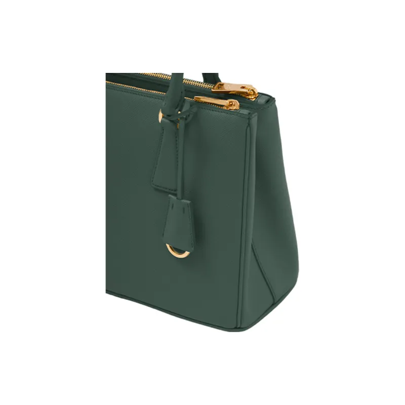 PRADA Leather Shoulder Bag Crossbody Bag Handbag Medium Size Women's Emerald-3