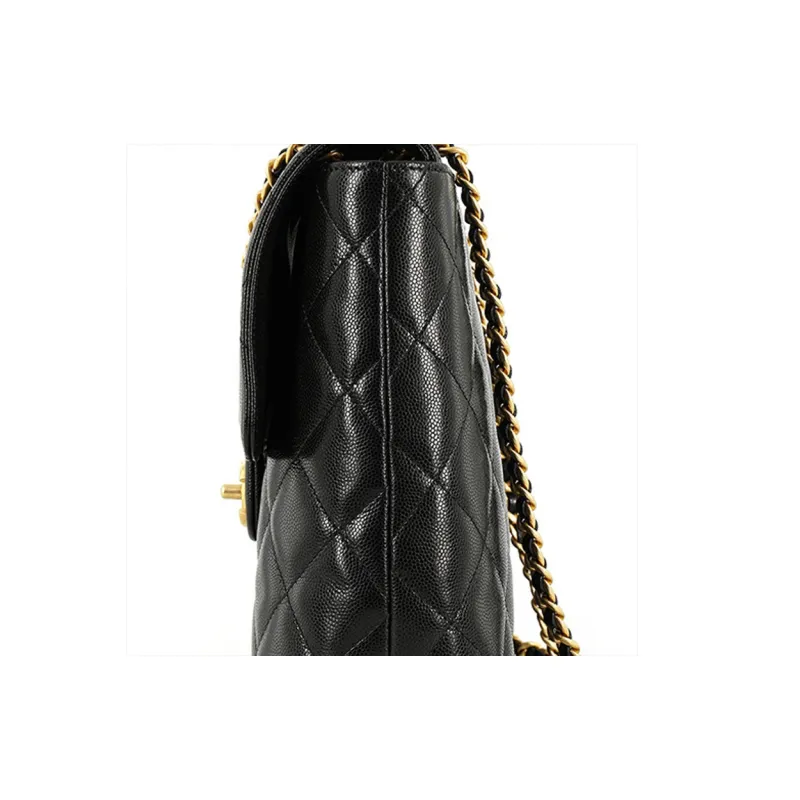 CHANEL Calfskin Backpack Women's Black-4