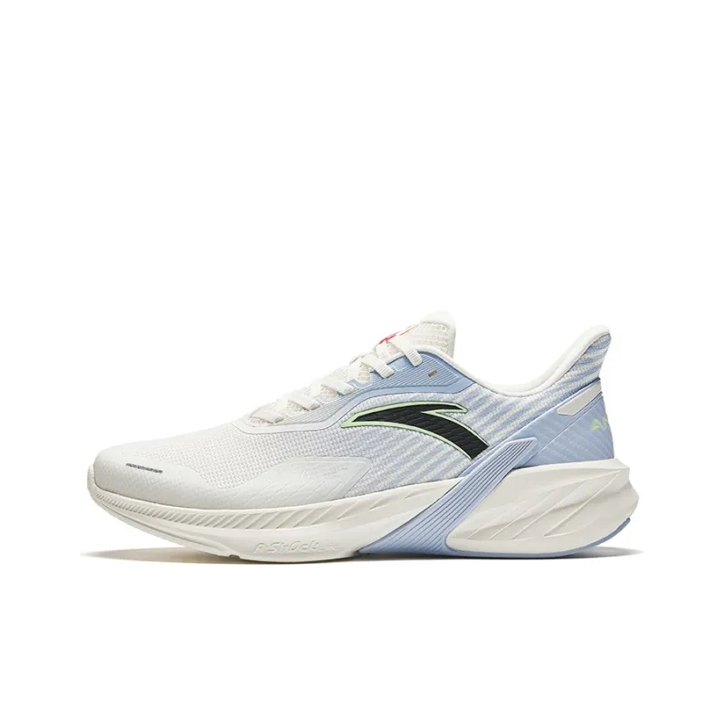 Anta Running Collection Slip Resistant Cushioning Low Top Running Shoes Men's White Blue-0
