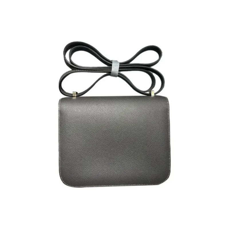 HERMES Constance Epsom Leather Shoulder Bag, Crossbody Bag Mini Women's 88 Graphite Gray-4