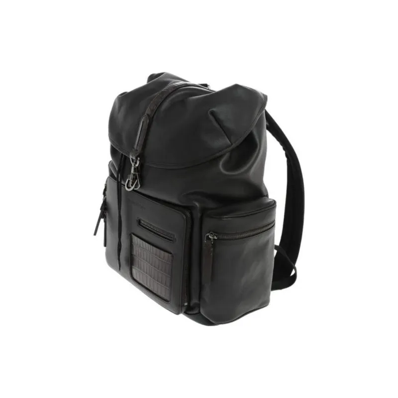 Zegna Leather Backpack Women's Black-1