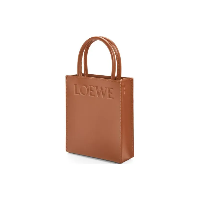 LOEWE Smooth Calf Leather Tote Bag, Shopping Bag, Handbag Regular Women's Brown-3