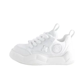 SIMON SCOTT SS Puffy Shoes Height Increasing Lightweight Breathable Low-Top Skateboard Shoes Unisex White