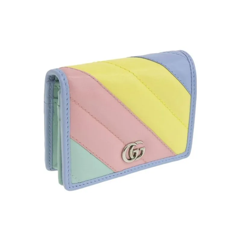 GUCCI GG Marmont Leather Wallets Card Holders Women's Multicolor Candy Color Unicorn Color-1