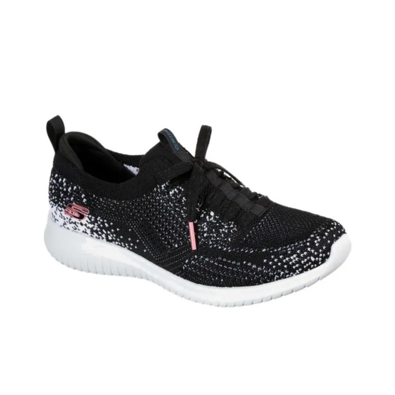 Skechers Ultra Flex 1.0 Cushioning, Wear Resistant Low Top Casual Shoes Women's Black White-2
