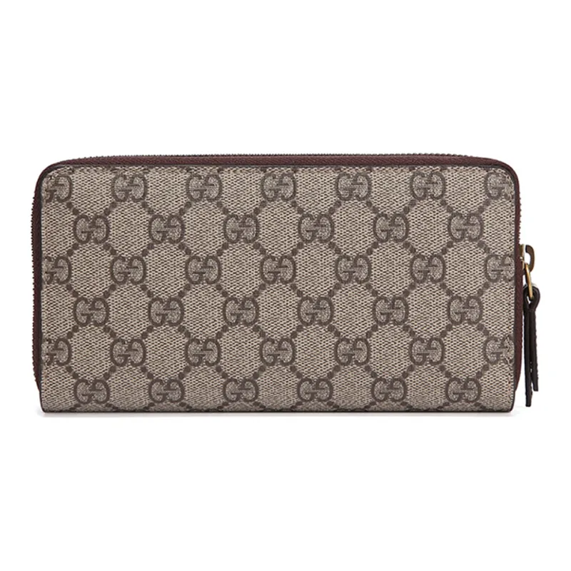GUCCI Neo Vintage Series Canvas With Leather Canvas Bag Wallet Unisex Ebony/Brown/Yellow-1