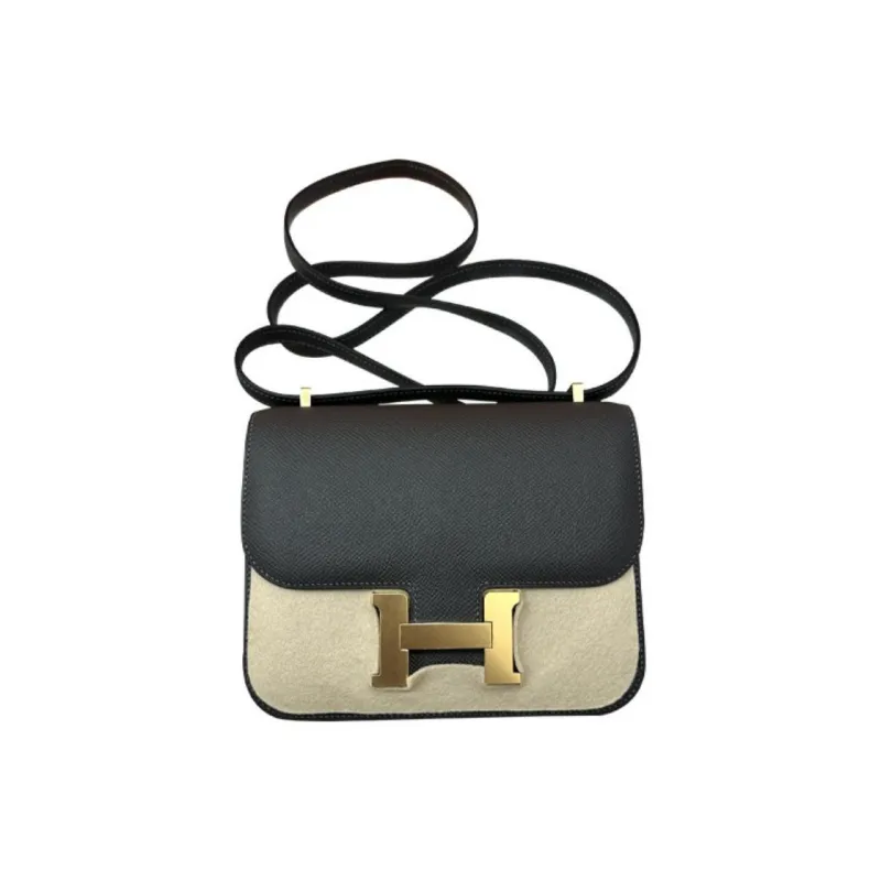 HERMES Constance Epsom Leather Shoulder Bag, Crossbody Bag Mini Women's 88 Graphite Gray-1