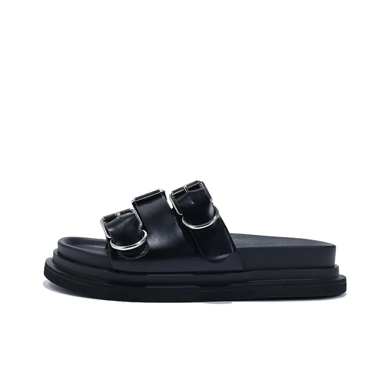 Junjali Slide Slippers Women's Silver/Black-2