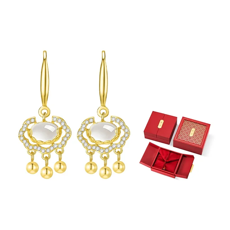 Mom's Gift Chalcedony Earrings Women's-1