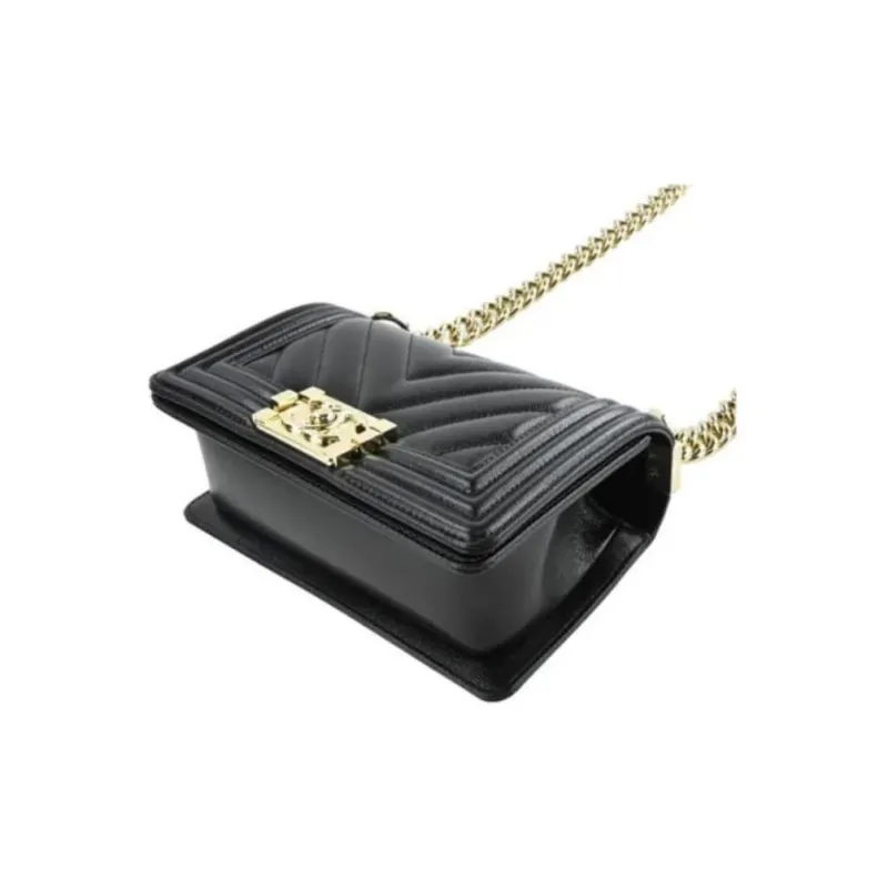 CHANEL Leboy Grain Embossed Calfskin Portable Crossbody Bag, Shoulder Bag Trumpets Women's Black-3
