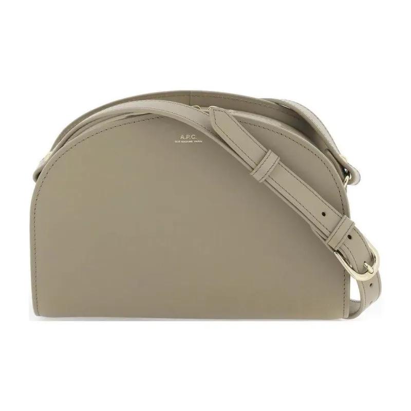 A.P.C Leather Shoulder Bag, Crossbody Bag Women's Gray-0