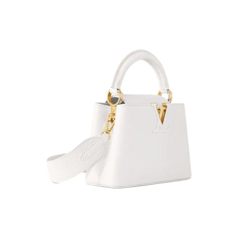 LOUIS VUITTON Capucines Taurillon Leather Tote Bag Shopping Bag Shoulder Bag Crossbody Bag Handbag Mini Women's White-1