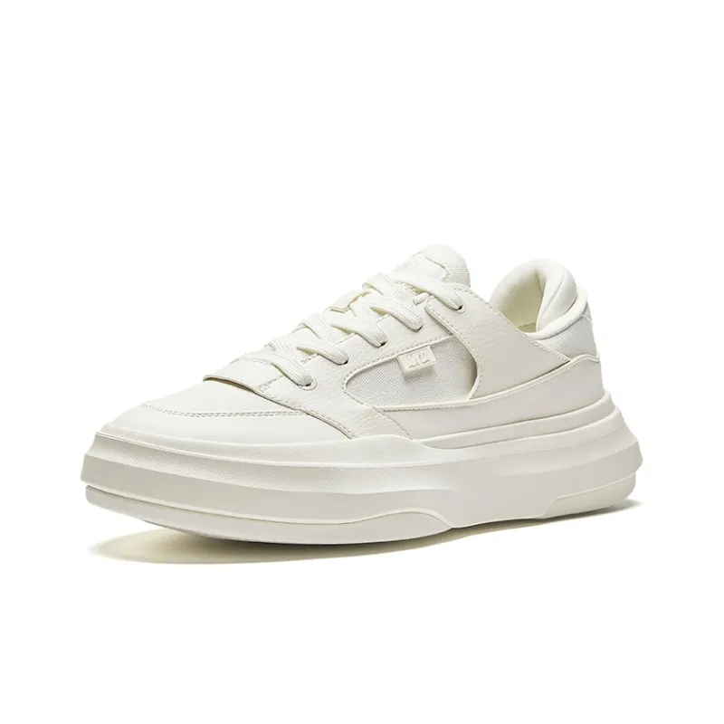 Anta Cookie Shoes Height Increasing Lightweight Low Top Skateboard Shoes Men's Ivory White-1