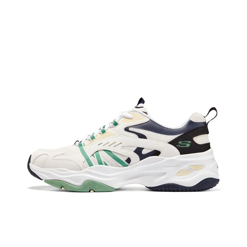 Skechers D'LITES 4.0 Cushioning Anti Slip And Wear Resistant Low Top Casual Shoes Men's White Multicolor-0
