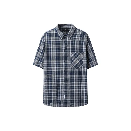 BRYAN JIMENEZ Shirts Unisex Blue/White Plaid