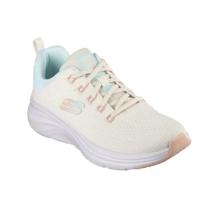 Skechers Sport Cushioned Wear-Resistant Full-Coverage Breathable Lightweight Low-Top Casual Shoes Women's Beige Blue-4