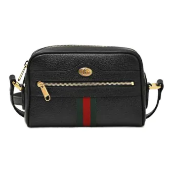 GUCCI Leather Camera Bag Shoulder Bag Crossbody Bag Mini Women's Black