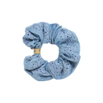 CELINE Scrunchy English Embroidery In Brass With Gold Finish And Cotton