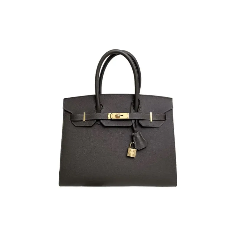HERMES Birkin External Stitched EP Leather Birkin Bag Handbags Regular Women's 46 Ebony Wood Color-0