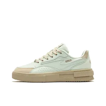 Erke Shocked Wear Resistant Slip Resistant Low Top Skateboard Shoes Women's Silver Gray Green Light Linen