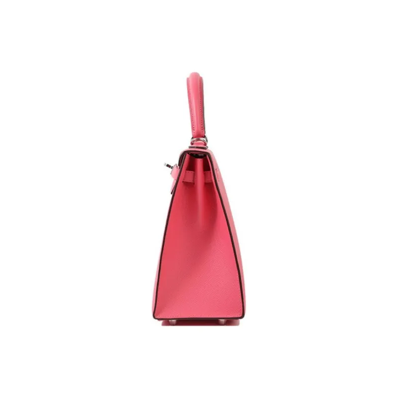 HERMES Kelly Epsom Leather Kelly Bag One Shoulder Handbags Women's 8W Rose Azalea New Lip Balm Powder-3