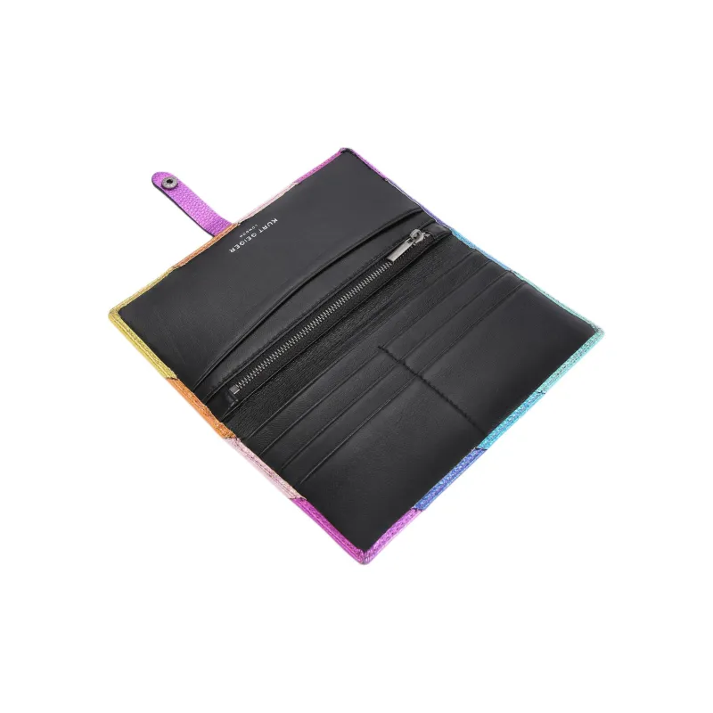 Kurt Geiger London Pebbled Cow Leather Wallet Women's Rainbow Multicolor-3