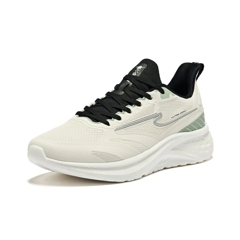 Erke Durable Breathable Low-Top Running Shoes Men's Microcrystal White/Jet Black-2