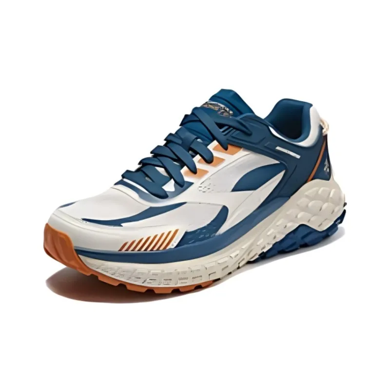 Skechers Sport Cushioned Slip Resistant Low Top Casual Running Shoes Men's Beige Blue-2