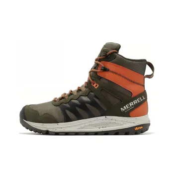 MERRELL Nova Sneaker Boot WP Cushioned Wear Resistant Water Resistant High Top Outdoor Shoes Men's Green Orange