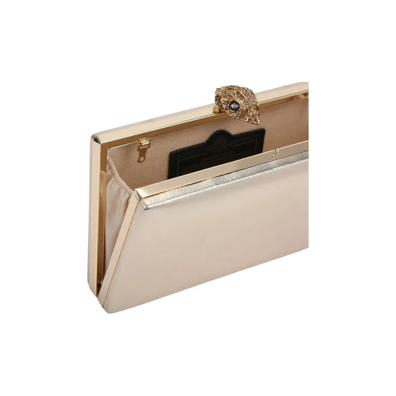 Kurt Geiger London Leather Clutch Women's Beige-3