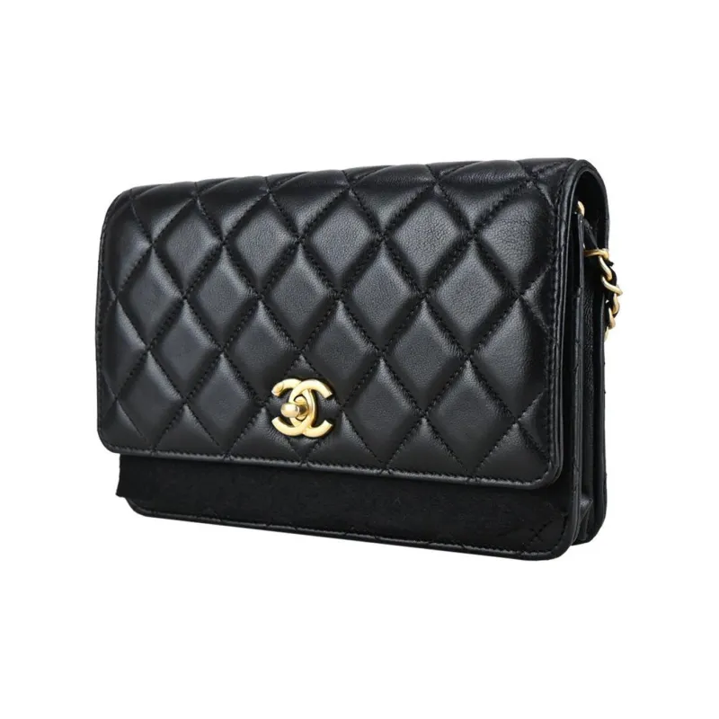 CHANEL WOC Smooth Lambskin Shoulder Bag, Crossbody Bag Mini Women's Black-1