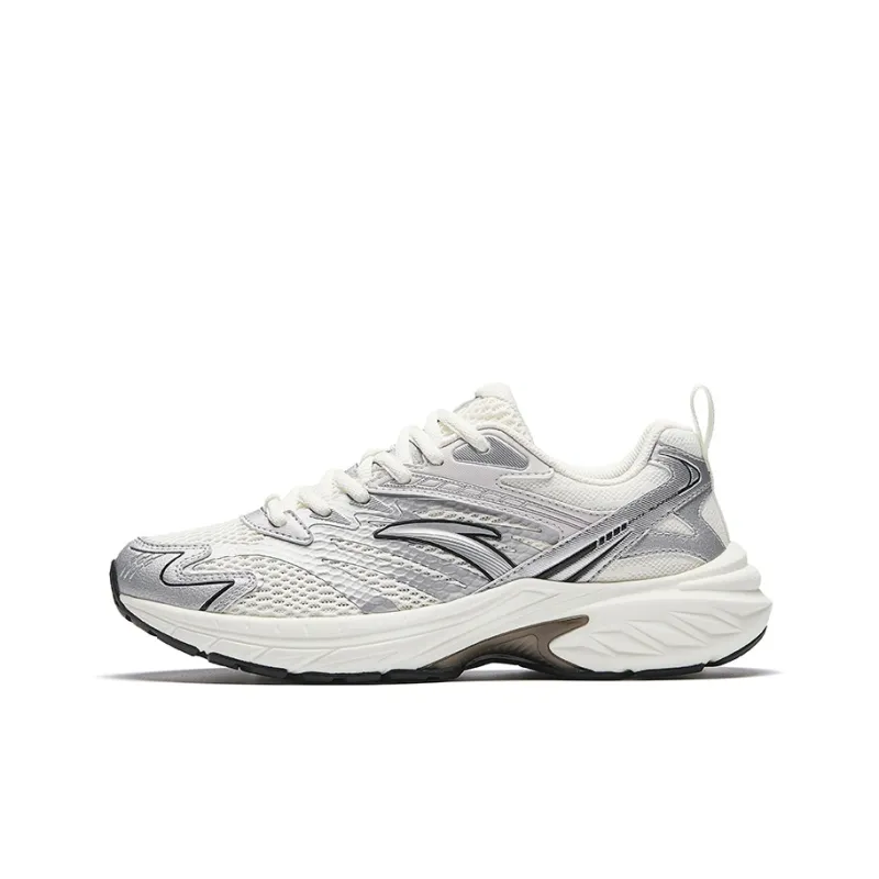 Anta Cushioning, Slip Resistant, Breathable, Lightweight Low Top Running Shoes Women's Gray White-0
