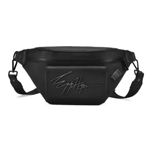EPIPHQNY PU Leather Fanny Pack Sling Bags Regular Unisex Black
