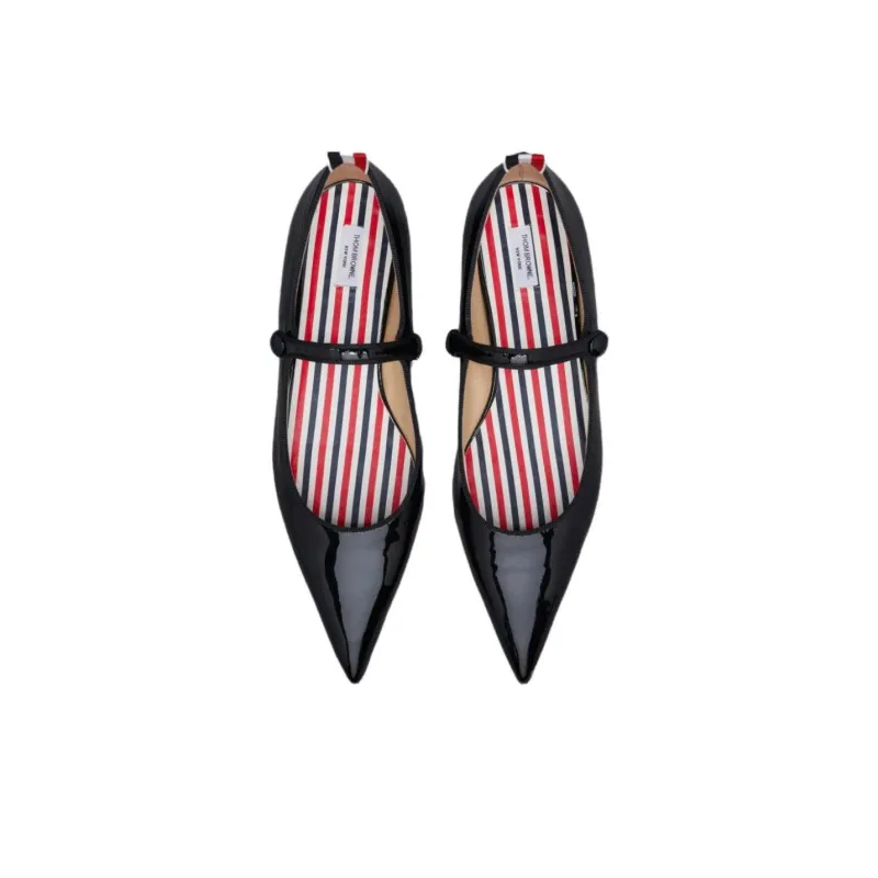 THOM BROWNE John Pointed-Toe 4-Bar Tab Flats Women's-4