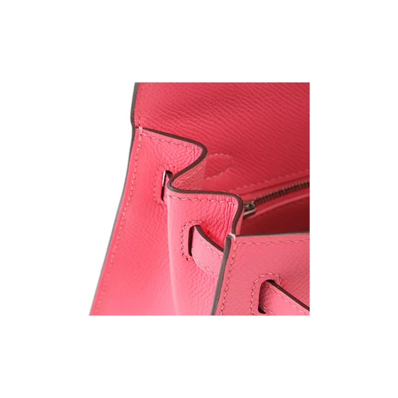 HERMES Kelly Epsom Leather Kelly Bag One Shoulder Handbags Women's 8W Rose Azalea New Lip Balm Powder-10