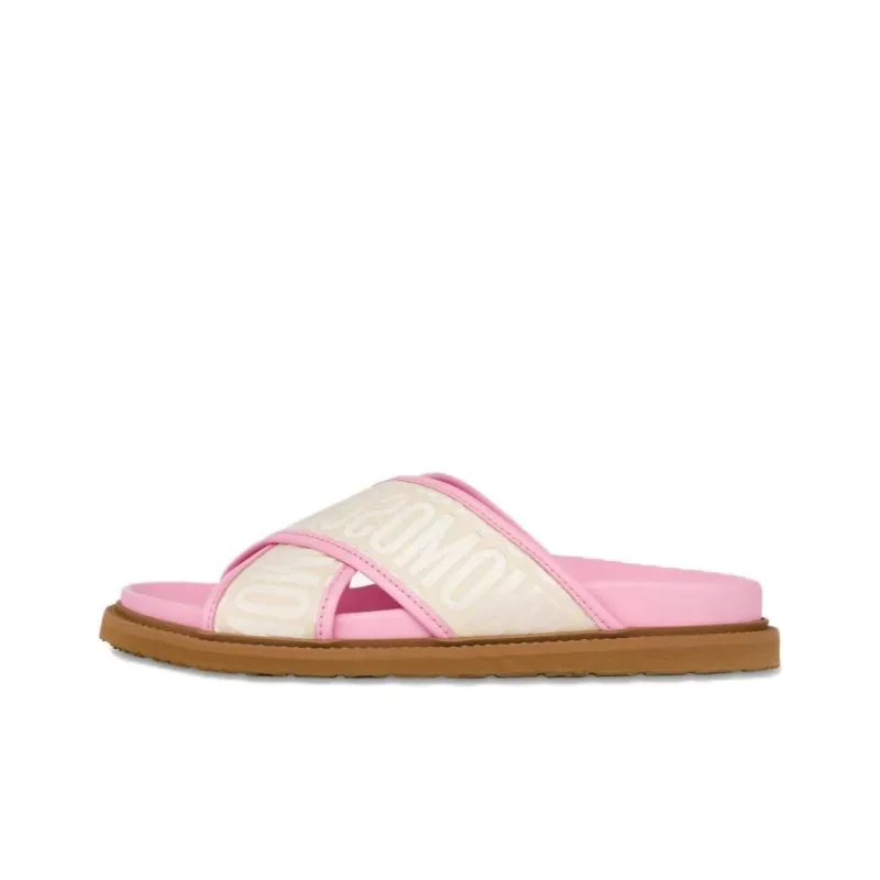 MOSCHINO Abrasion-Resistant Slide Slippers Women's Pink-0