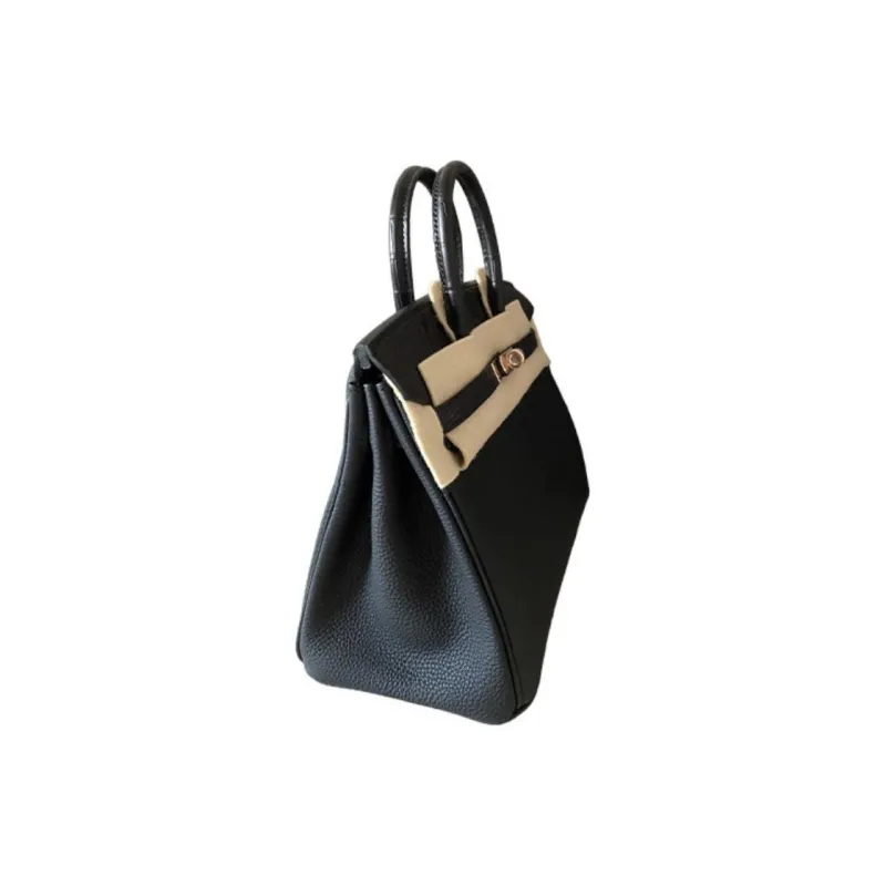 HERMES Birkin Touch Matte Finish Crocodile And Togo Calfskin Birkin Bag Handbags Women's Black-1
